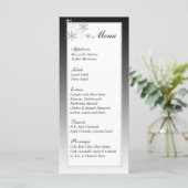 Winter Diamond Wedding Menu Labels (Staand voorkant)