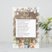 Winter Dieren Hout Sneeuwvlokken Vind het Gastensp (Staand voorkant)