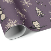 Winter Dingen Inpakpapier - Fig, Steenkool, Duif (Rol Hoek)