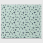 Winter Dingen Inpakpapier - Mint + Dusk (Vlak)