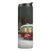 Winter Doberman Caravan Kerstavontuur Thermosbeker (Gedraaid links)