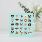 Winter Dog Faces Feestdagenkaart (Staand voorkant)