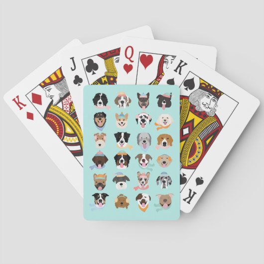 Winter Dog Faces Pokerkaarten (Achterkant)