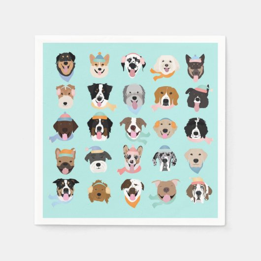 Winter Dog Faces Servet (Voorkant)