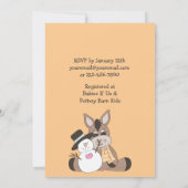 Winter Donkey Baby shower Invitation Kaart (Achterkant)