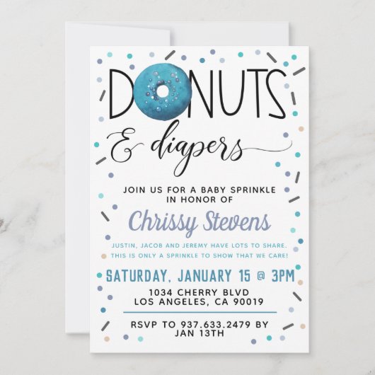 Winter Donut Baby Sprinkle Shower Kaart (Voorkant)