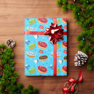 Winter Donuts & Hot Chocolate-patronen  Cadeaupapier