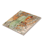 winter door Alphonse Mucha Tegeltje (Zijkant)