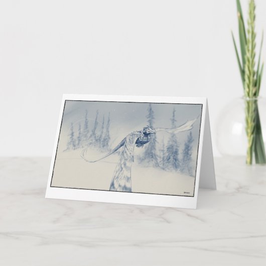 Winter Dragon Feestdagen Kaart (Voorkant)