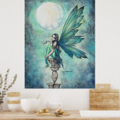 Winter Dream Fairy Fantasy Art Waterverf Acryl Poster (Keuken)