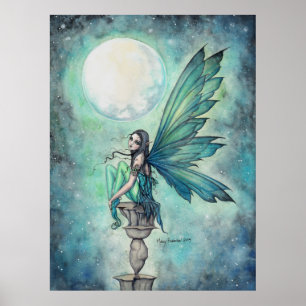 Winter Droom Fee Fantasie Kunst Aquarel Acryl Poster