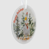 Winter Duck Prettige feestdagen Ornament (voorkant)