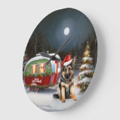 Winter Duitse Herder Caravan Kerstavontuur Grote Klok (Hoek)