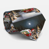 Winter Duitse Herder Caravan Kerstmis Avontuur Stropdas (Opgerold)