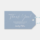 Winter Dusty Blue Dank u labels Cadeaulabel (Voorkant (Horizontaal))