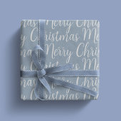 Winter Dusty Blue Merry-kerstakfeestdag Cadeaupapier