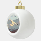 Winter Eagle Keramische Bal Ornament (Rechts)