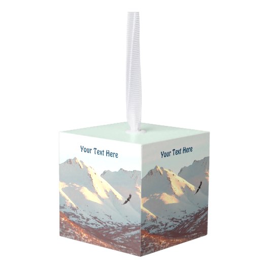 Winter Eagle Kubus Ornament (Achter hoekig)