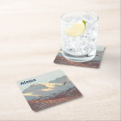 Winter Eagle Vierkante Kartonnen Onderzetter (Insitu)