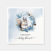 Winter Eekhoorn Waterverf Baby shower Servet (Voorkant)