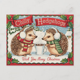 Winter egel Kerstmis Briefkaart