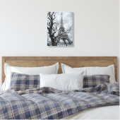 Winter Eiffel Tower Tree Branches Art Canvas Afdruk (Insitu (Slaapkamer))