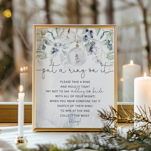 Winter elegante doe een ring aan het spelposter poster