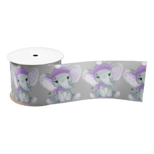 Winter Elephant paars meisje Satin Ribbon Stool Bo Lint