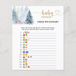 Winter Emoji plaatjes raadspel baby shower