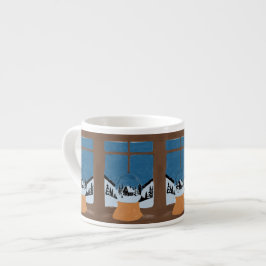 Winter Espresso Mug - Snow Globe Scene Espresso Kop