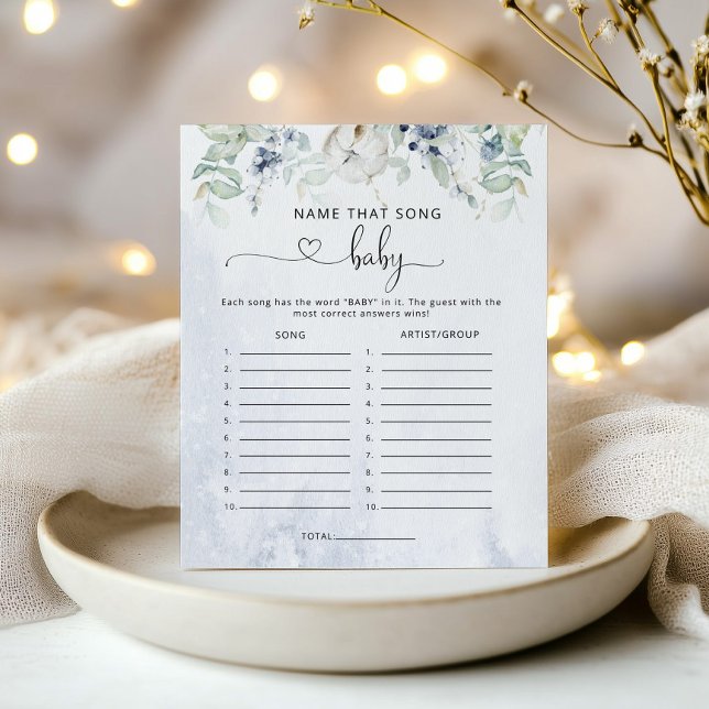 Winter eucalyptus Name dat lied baby shower game (Creator heeft geüpload)