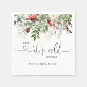 Winter evergreen baby shower servetten (Voorkant)