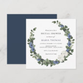 Winter Evergreen Blue Bridal Shower Kaart (Voorkant / Achterkant)
