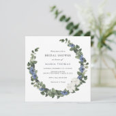 Winter Evergreen Blue Bridal Shower Kaart (Staand voorkant)