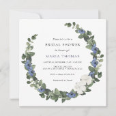Winter Evergreen Blue Bridal Shower Kaart (Voorkant)