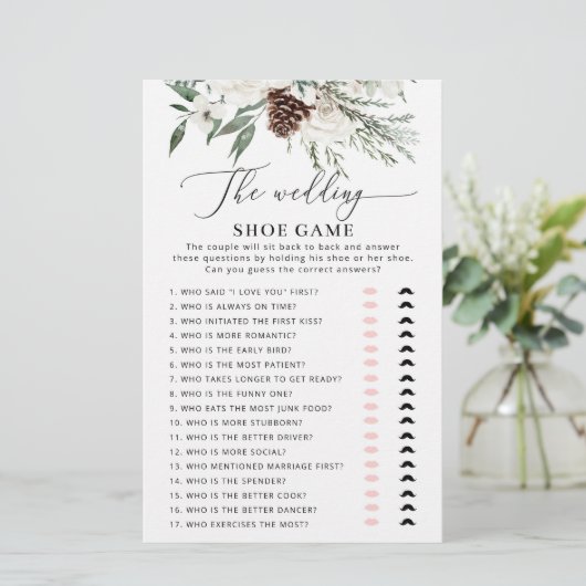 Winter evergreen De bruiloft schoen bruidsspel (Staand voorkant)