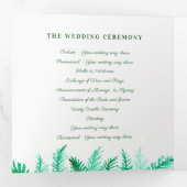 Winter evergreen dennenfoto winter bruiloft groen drieluik programma (Binnenzijde eerst)