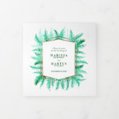 Winter evergreen dennenfoto winter bruiloft groen drieluik programma (Cover)