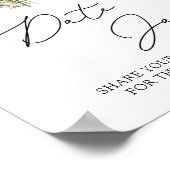 Winter Evergreen en Bloemen Datum Jar Bruidsspel Poster (Hoek)