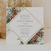 Winter Evergreen en Pine Wedding Invitation Kaart