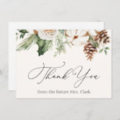 Winter Evergreen Greenery Dank je Kaart Notitiekaartje (Voorkant / Achterkant)