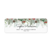 Winter Evergreen Pine Baby shower Adres Etiket (Voorkant)