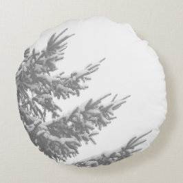 Winter Evergreen Rond Kussen