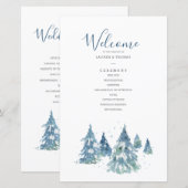 Winter Evergreen Tree Waterverf Wedding (Voorkant / Achterkant)