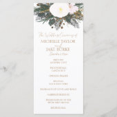 Winter Evergreen Wedding Ceremony Programme Programma (Voorkant)