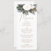 Winter Evergreen Wedding Menu Card (Voorkant / Achterkant)