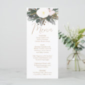 Winter Evergreen Wedding Menu Card (Staand voorkant)