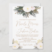 Winter Evergreen Wedding Uitnodiging (Voorkant)