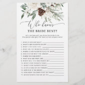 Winter evergreen Wie weet de bruid beste spel (Voorkant)