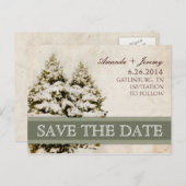 Winter Evergreens  Save the Date Aankondigingskaart (Voorkant / Achterkant)